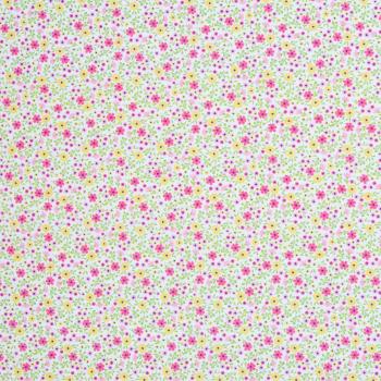 Preview: Baumwolle beschichtet Blumen gelb/pink/weiß by Swafing